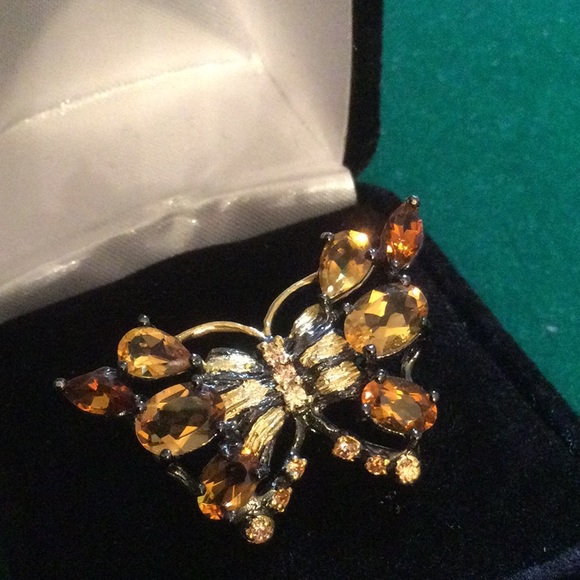 Atlanta Gem & Mineral Show Jewelry - Exquisite Genuine Citrine Butterfly Ring
